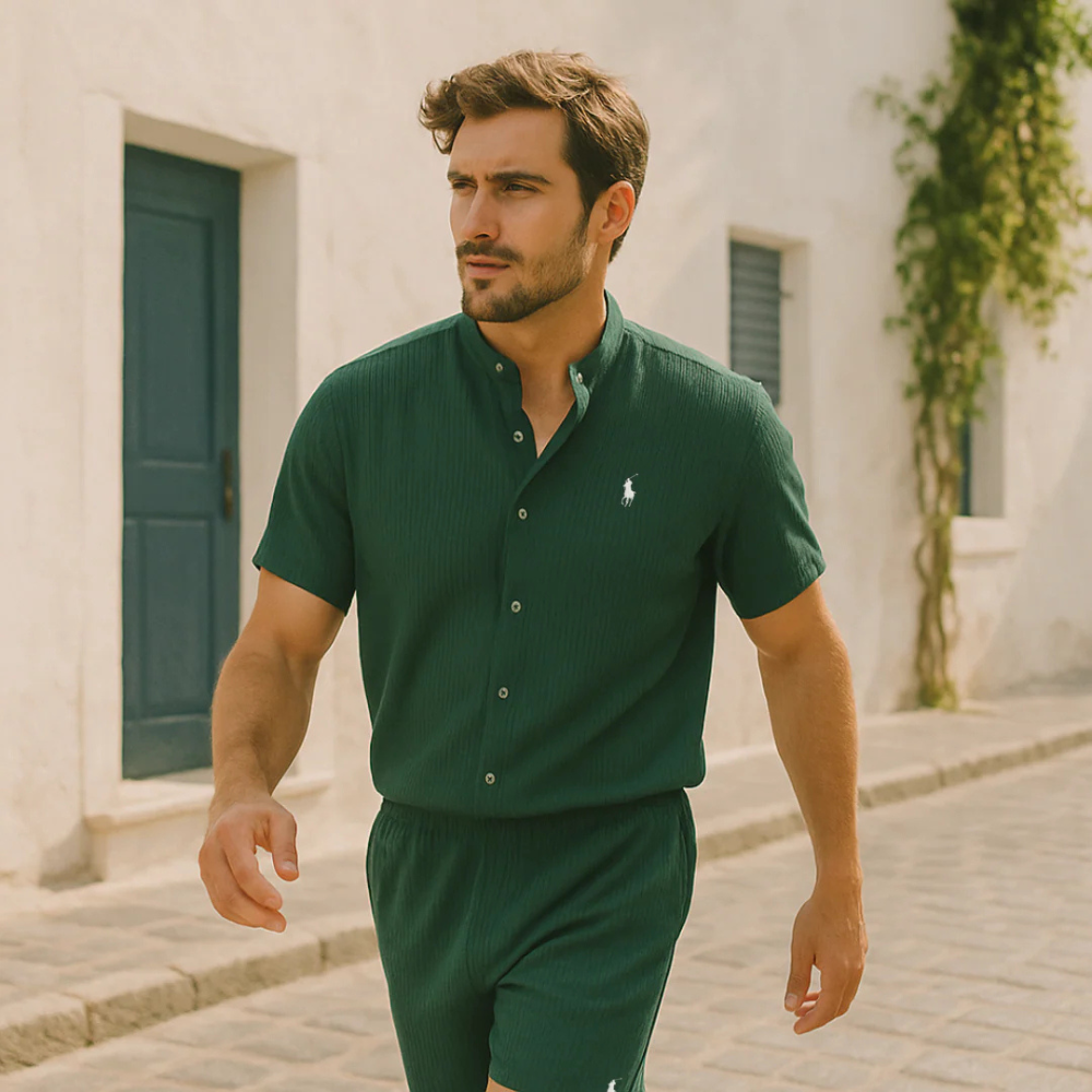 [BUY 1 GET 2] Riviera Linen Shirt &amp; Shorts Set by R. Ꮮаᴜгеn