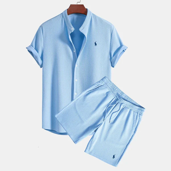[BUY 1 GET 2] Riviera Linen Shirt &amp; Shorts Set by R. Ꮮаᴜгеn