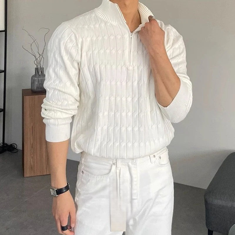 Zipped White Sweater
